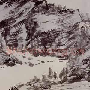1949年 溥心畲《临文五峰山水卷》国画山水作品图片鉴赏