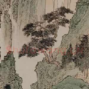 溥心畲《霜风闲适》国画山水作品图片鉴赏