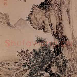 溥心畲《丹枫闲钓》国画综合作品图片鉴赏
