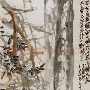 民国 吴昌硕《藤萝》国画花鸟作品图片鉴赏