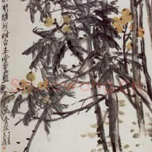 民国 吴昌硕《枇杷》国画花鸟作品图片鉴赏