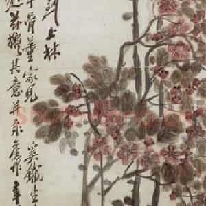 民国 吴昌硕《杏花》国画花鸟作品图片鉴赏
