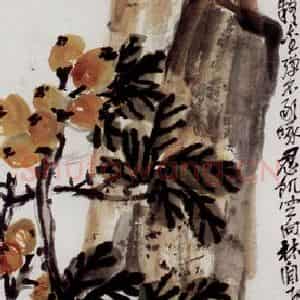 民国 吴昌硕《枇杷》国画花鸟作品图片鉴赏