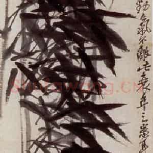 民国 吴昌硕《墨竹》国画花鸟作品图片鉴赏
