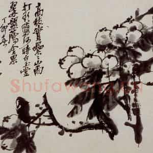 民国 吴昌硕《花卉册》国画花鸟作品图片鉴赏