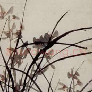 清代 吴昌硕《设色兰花》国画花鸟作品图片鉴赏