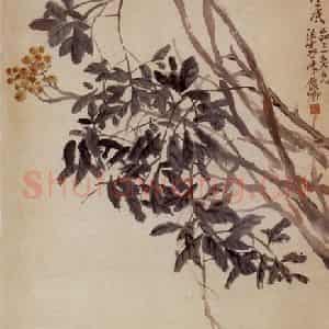 清代 吴昌硕《错落珊瑚枝》国画花鸟作品图片鉴赏