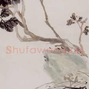清代 吴昌硕《牡丹兰花》国画花鸟作品图片鉴赏