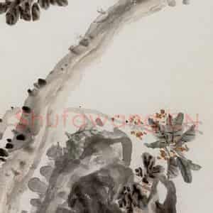 清代 吴昌硕《桂石》国画花鸟作品图片鉴赏