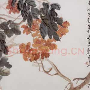 清代 吴昌硕《花卉册》国画花鸟作品图片鉴赏