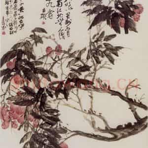清代 吴昌硕《荔枝》国画花鸟作品图片鉴赏