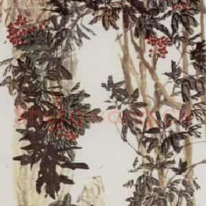 清代 吴昌硕《天竹》国画花鸟作品图片鉴赏