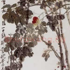清代 吴昌硕《牡丹》国画花鸟作品图片鉴赏