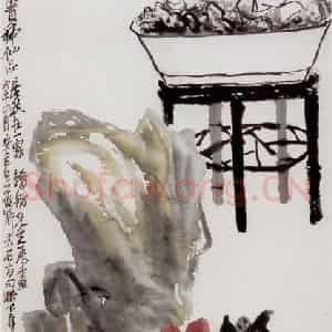 清代 吴昌硕《富贵神仙》国画花鸟作品图片鉴赏