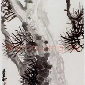 清代 吴昌硕《双松图》国画花鸟作品图片鉴赏