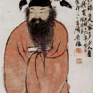 清代 吴昌硕《钟馗》国画人物作品图片鉴赏
