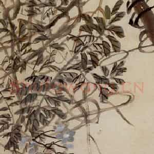 民国 吴昌硕《藤萝》国画花鸟作品图片鉴赏
