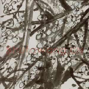 民国 吴昌硕《绿梅通景屏》国画花鸟作品图片鉴赏