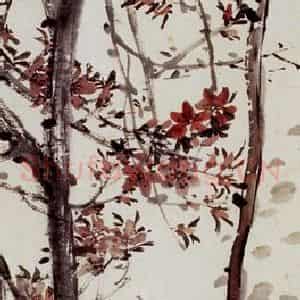 民国 吴昌硕《桃花》国画花鸟作品图片鉴赏