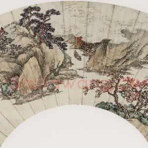 清代 杨晋《江枫舣棹图》国画山水作品图片鉴赏