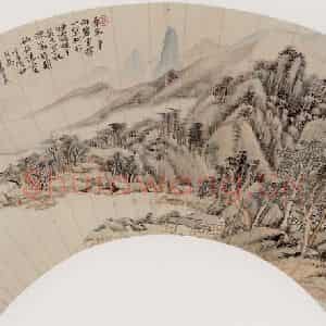 清代 王昱《松衫烟霭图》国画山水作品图片鉴赏