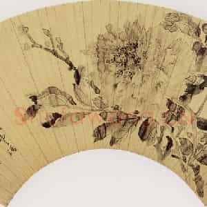 清代 沈荣《牡丹图》国画花鸟作品图片鉴赏