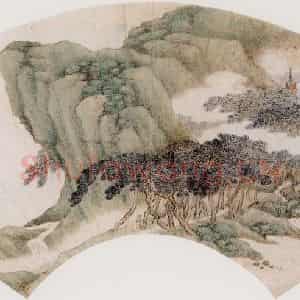 清代 周镐《山松塔云图》国画山水作品图片鉴赏
