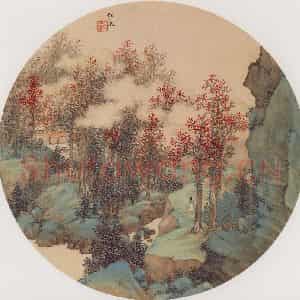 清代 任熊《山水图》国画山水作品图片鉴赏