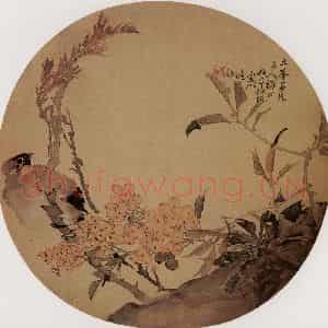 清代 任颐《花鸟图》国画花鸟作品图片鉴赏