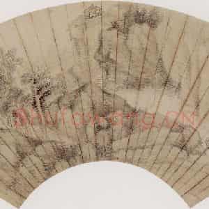 清代 任预《溪涧望亭图》国画综合作品图片鉴赏