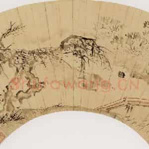 明代 周之冕《桃花鸳鸯图》国画花鸟作品图片鉴赏