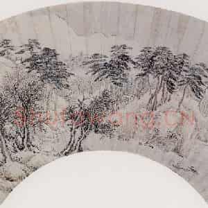 明代 张宏《雪景图》国画山水作品图片鉴赏