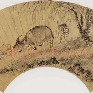 明代 张宏《牧牛图》国画综合作品图片鉴赏