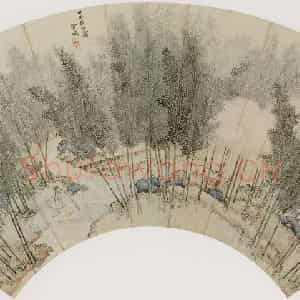 明代 丁云鹏《竹林观泉图》国画综合作品图片鉴赏