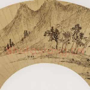 明代 程嘉燧《夏山待渡图》国画山水作品图片鉴赏