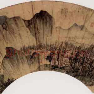 明代 魏之克《高峰远帆图》国画山水作品图片鉴赏