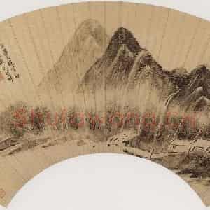 明代 赵澄《烟树读书图》国画综合作品图片鉴赏