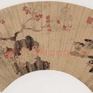 明代 顾炳《杏花双燕图》国画花鸟作品图片鉴赏