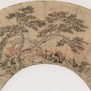 明代 郑重《双松图》国画花鸟作品图片鉴赏