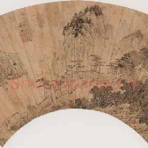 明代 吴令《山楼图》国画山水作品图片鉴赏