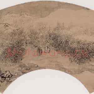 清代 张积素《山僧揖客图》国画综合作品图片鉴赏