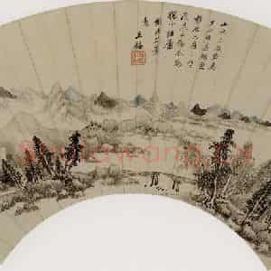 清代 王鉴《仿巨然山水图》国画山水作品图片鉴赏
