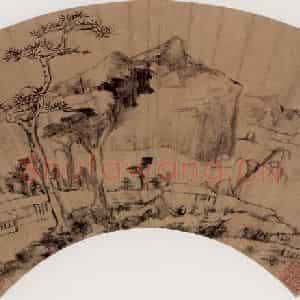 清代 朱耷《远山林屋图》国画山水作品图片鉴赏