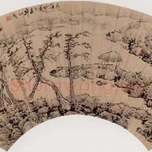 清代 龚贤《山亭溪树图》国画山水作品图片鉴赏