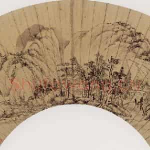 清代 叶欣《山水图》国画山水作品图片鉴赏