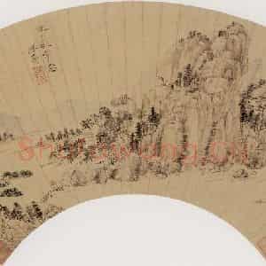 清代 张学曾《山水图》国画山水作品图片鉴赏