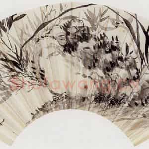 无纪年 陈师曾《兰竹扇面》国画花鸟作品图片鉴赏