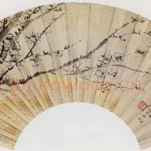 无纪年 陈师曾《梅花扇面》国画花鸟作品图片鉴赏