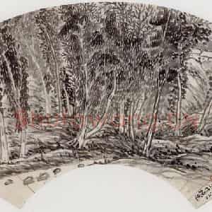 1916年 陈师曾《山水扇面》国画山水作品图片鉴赏