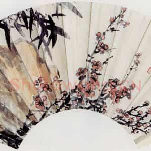 1922年 陈师曾《梅竹扇面》国画花鸟作品图片鉴赏